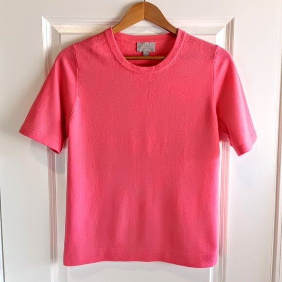 PURE Collection Pink Cashmere Crew Neck Pullover Sweater - Picture 1 of 5